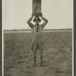 Ross Smith with water tank.