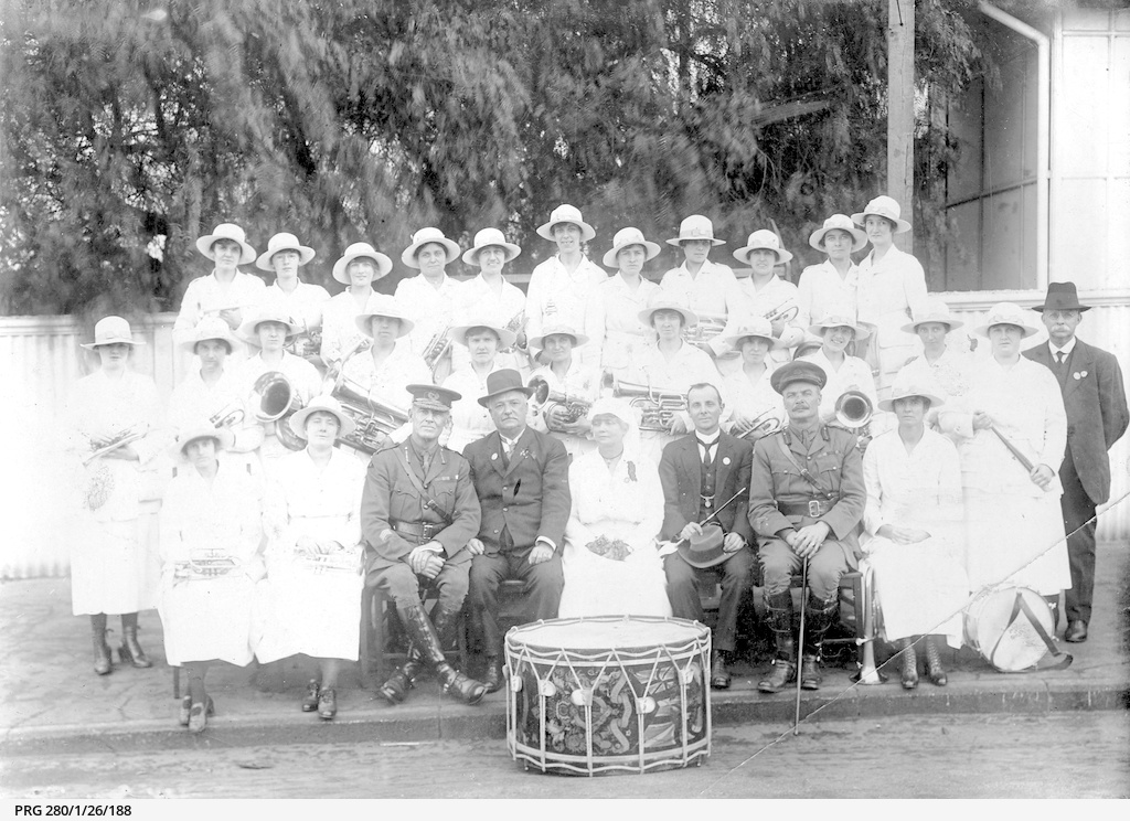 Members of the Burra Ladies Brass Band