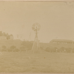 Windmill and farm buildings
