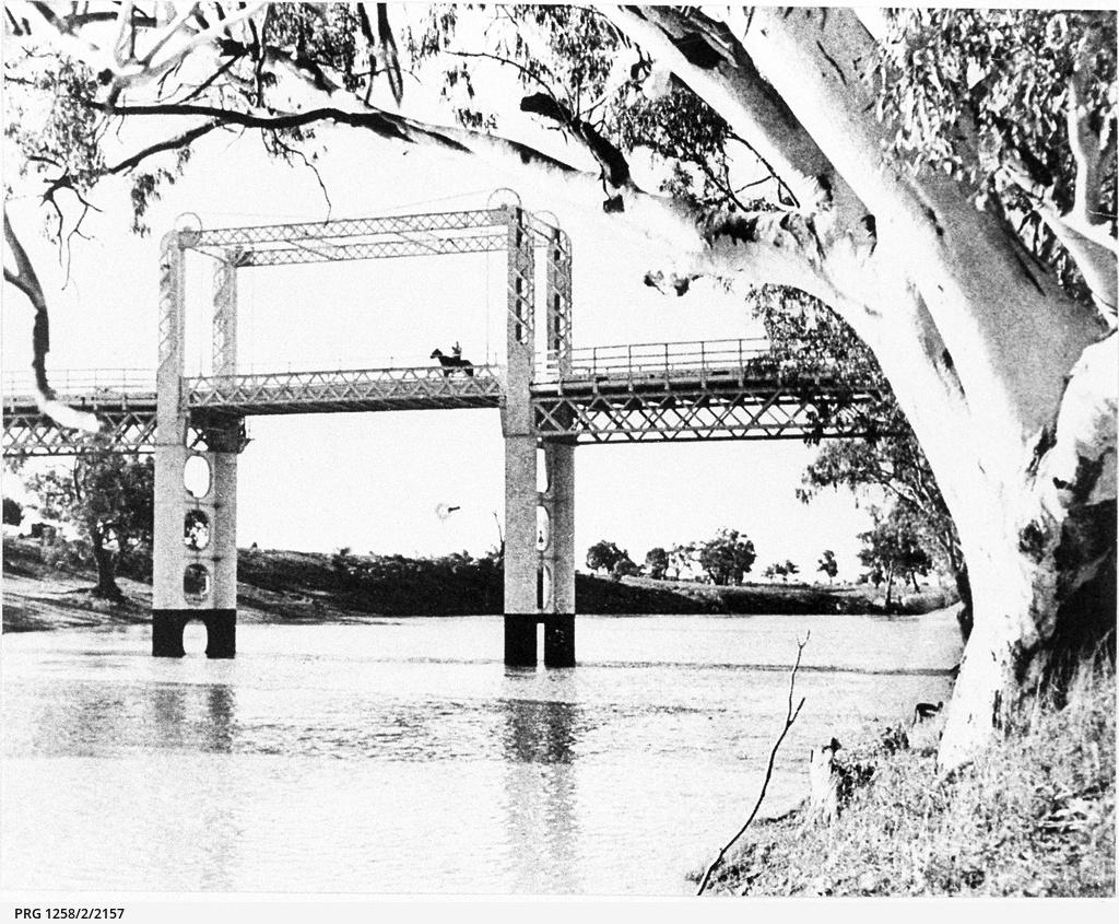 Bourke Bridge with lone horseman in the centre • Photograph • State