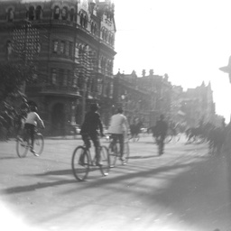 Cyclists in street