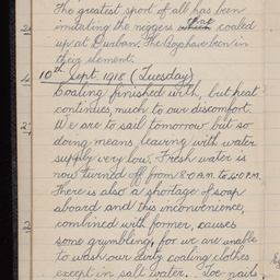 Diary of Private Eric Le Cornu of 10th Battalion