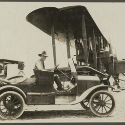 Motor car and Vickers Vimy.