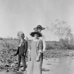 People at a creek