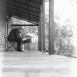 Man on verandah