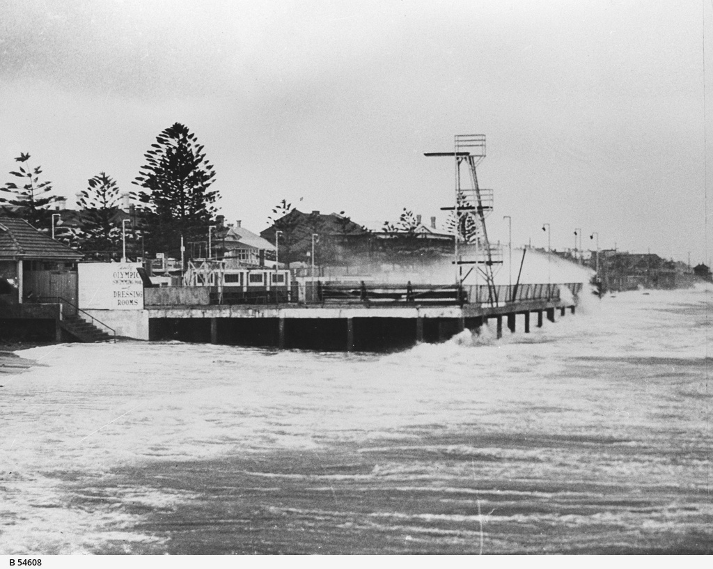 Henley Beach swimming pool after a storm • Photograph • State Library