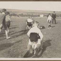 Wheelbarrow race at Arbor Day, Ungarra School.