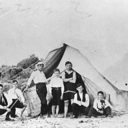 Boys camping at Glenelg