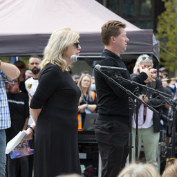 Barrister Claire O'Connor speaking at the Adelaide Women's March 4 Justice protest, Tarntanyangga / Victoria Square