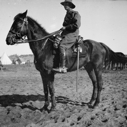 Soldier on a horse.
