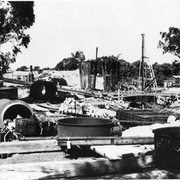 Equipment and supplies for constructing the pumping plant at Cobdogla