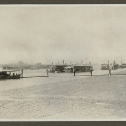 Ships on a river.