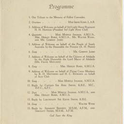 Programme of an evenings entertainment at the Tivoli Theatre, Grote Street, Adelaide.