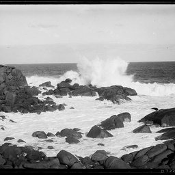 Waves crashing.