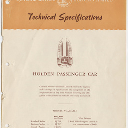 Holden Passenger car, October 1953.