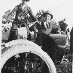 Men with motor cycle