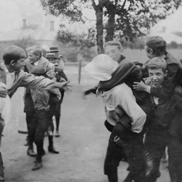 Game of 'piggy back fighting'