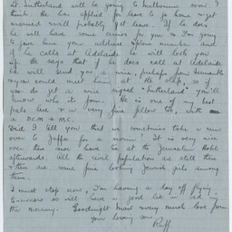 Letter from Ross Smith during World War I to his mother, Palestine