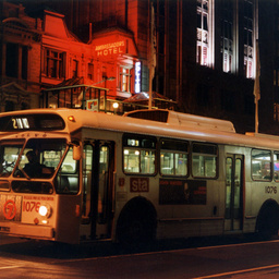 An STA bus travelling along King William Street