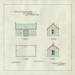 Plans of external buildings and garden features at 'Forest Lodge', Aldgate