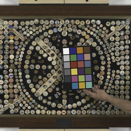 Framed collection of World War I badges