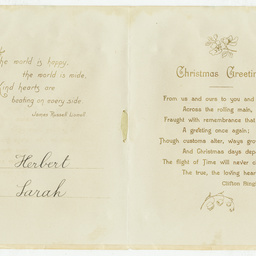 Cards received by Herbert Clough