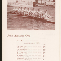 South Australian Rowing Association : SUMMARY RECORD