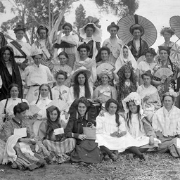 Young women wearing fancy dress