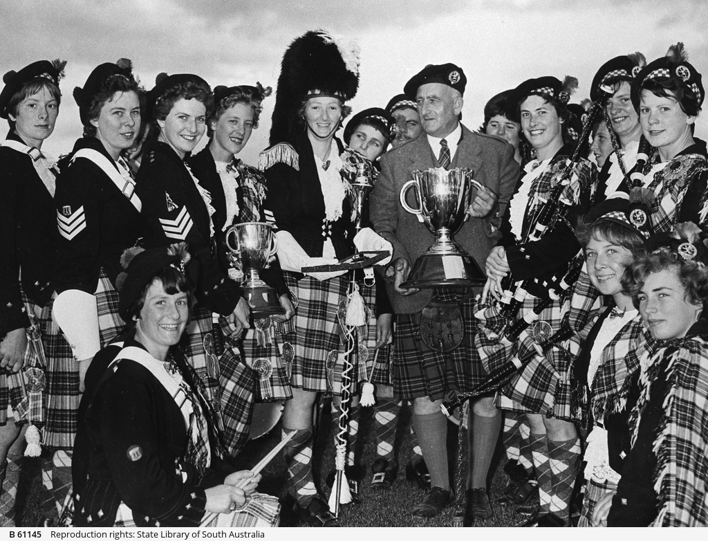 Blue Lake Ladies Highland Pipe Band • Photograph • State Library of
