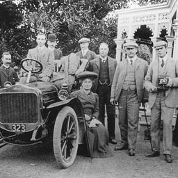 Carew Reynell at the wheel of an early make 'Minerva' car