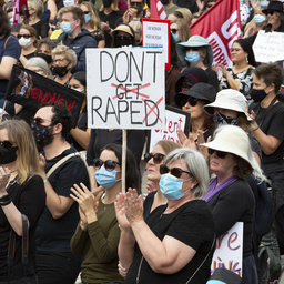 Crowd at the Adelaide Women's March 4 Justice protest, Tarntanyangga / Victoria Square