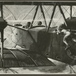 Painting of Vickers Vimy in flight.