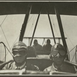Vickers Vimy crew during flight.