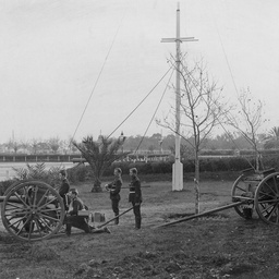 Cannon practice at the parade ground