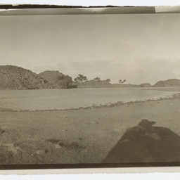 Shallow lake in dry landscape